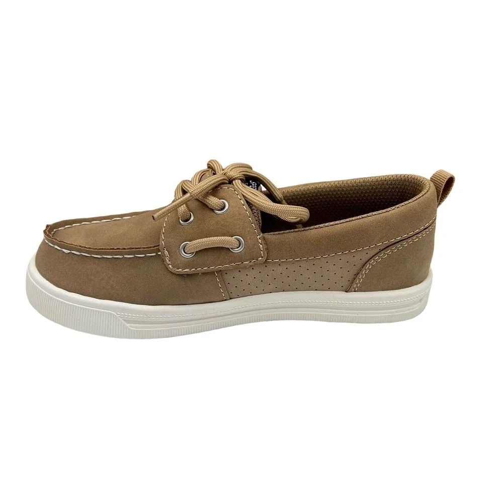Sperry Youth Big Boys Boat Shoes Size 1 Tan Beige Lightweight Comfort Shoes